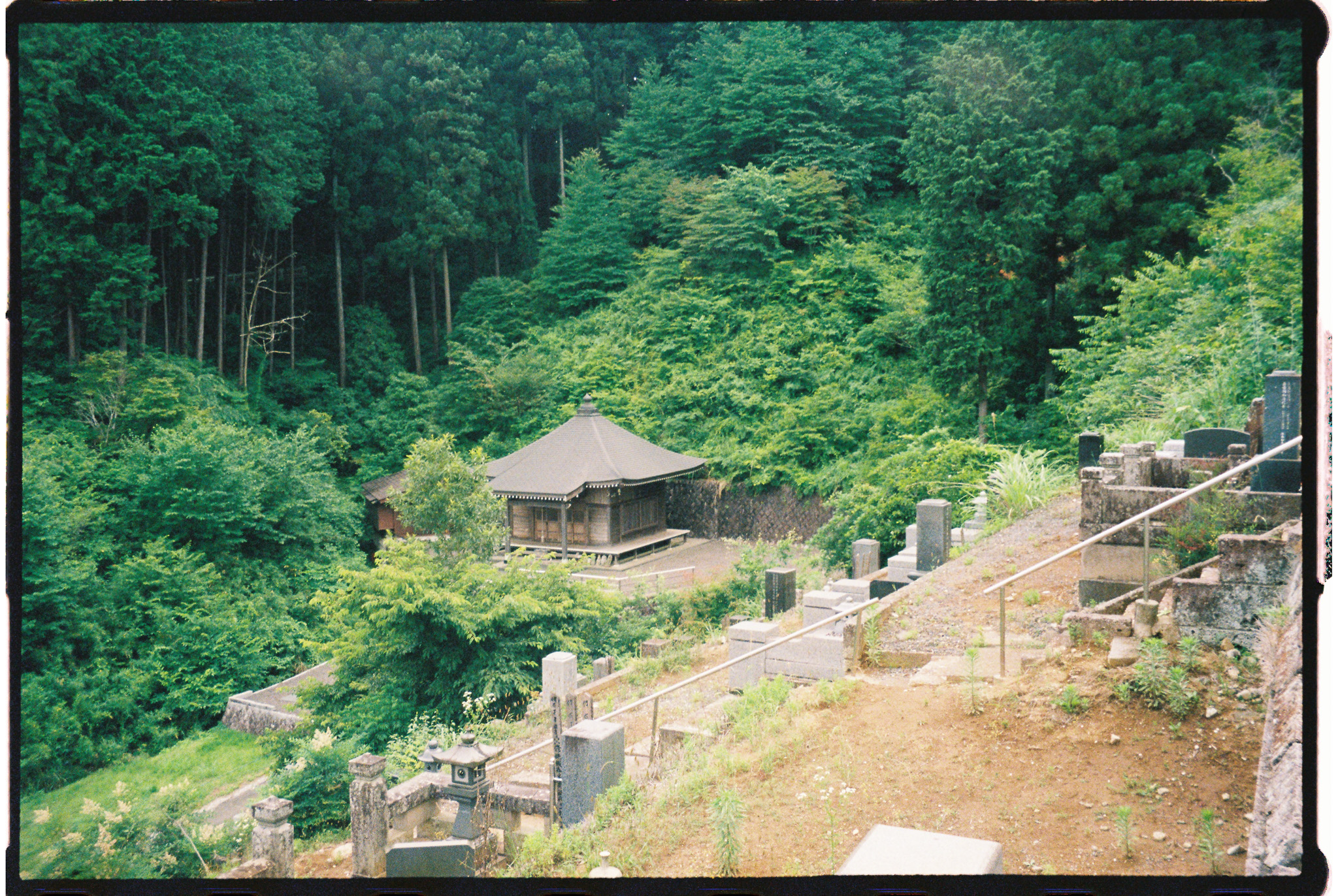 Japan with family, visiting a local graveyard 